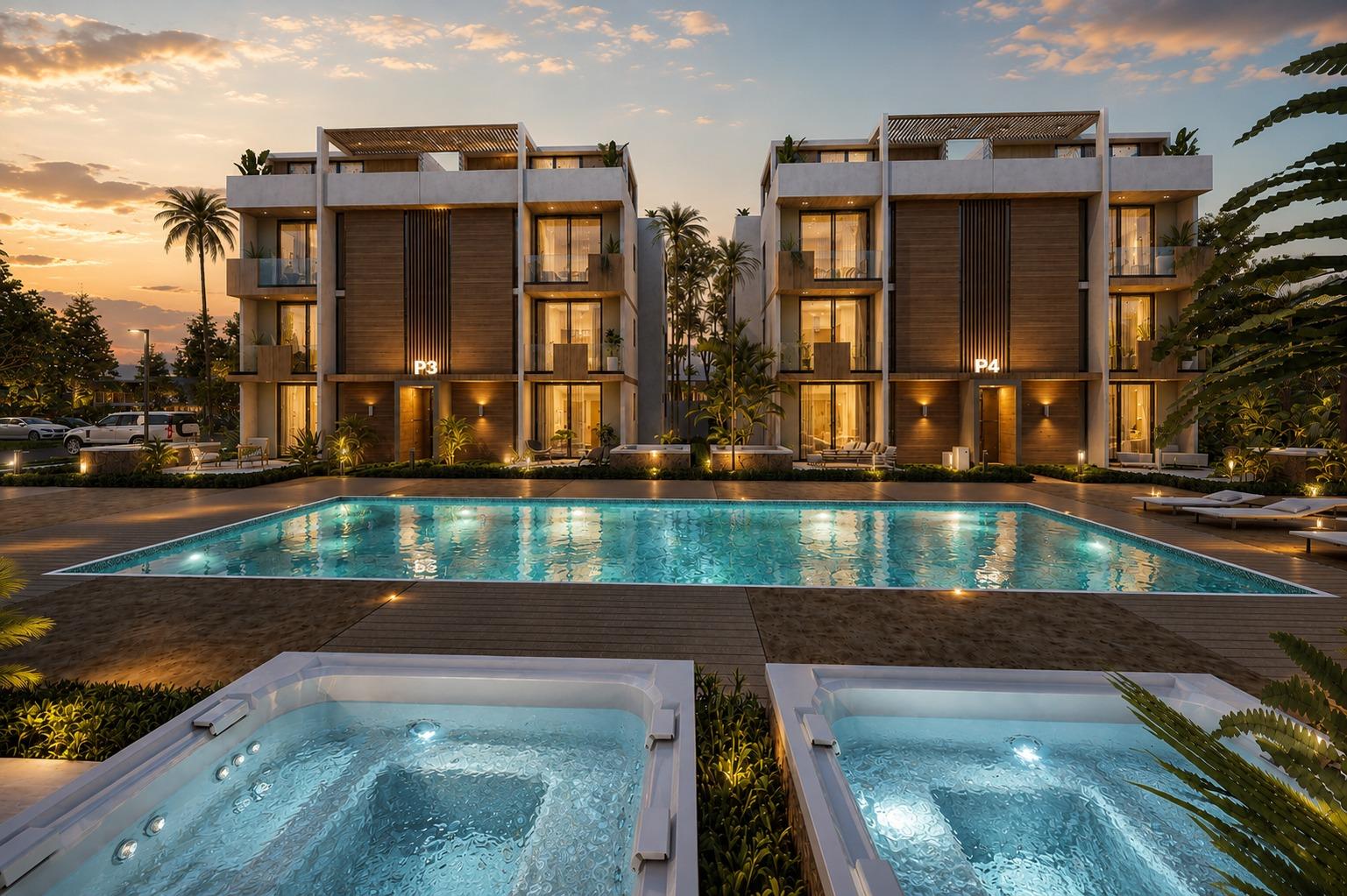 Proyecto de apartamentos en construccion de 2 habitaciones en Brisas de Punta Cana