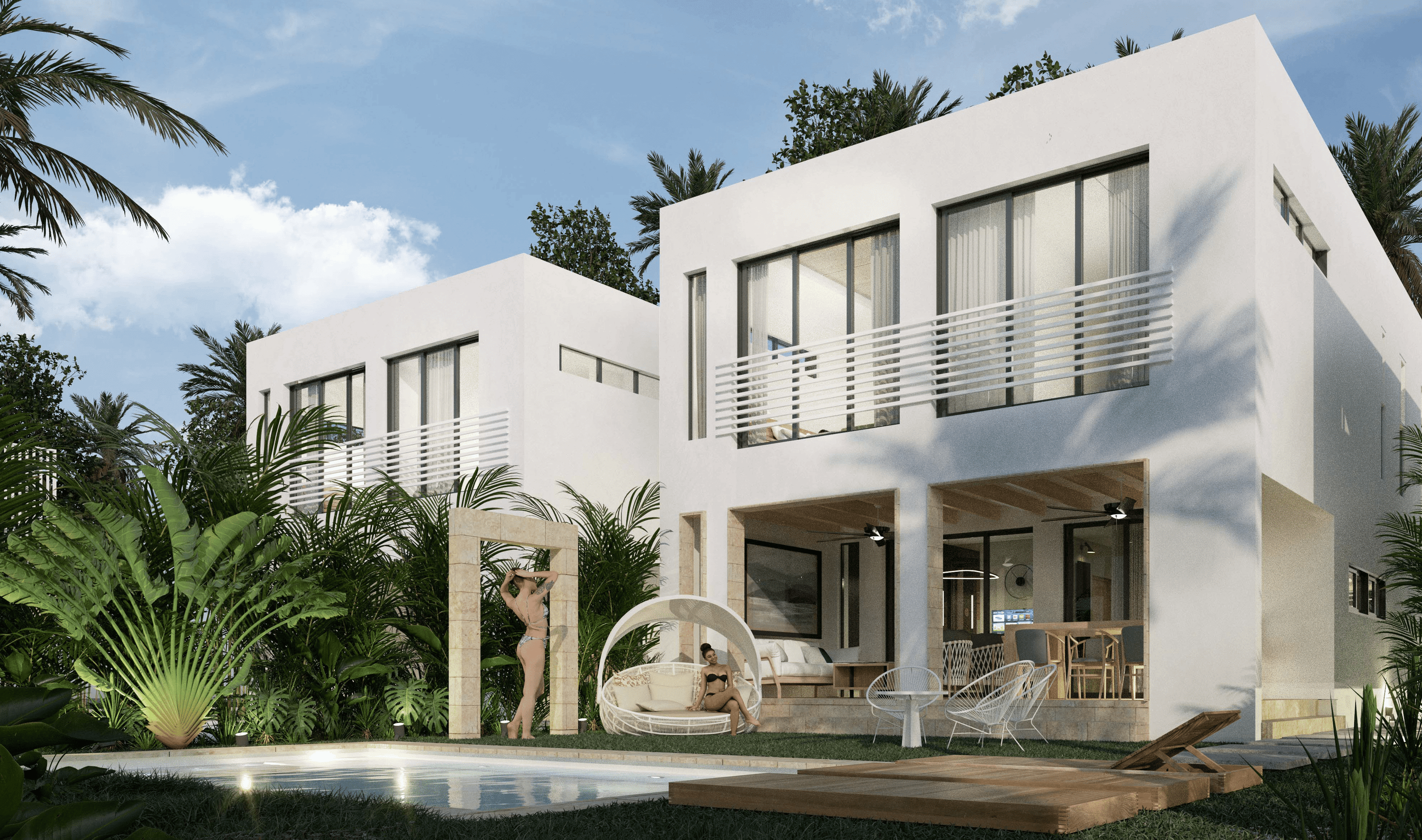 Villas con Terraza y Club de Playa en Bávaro