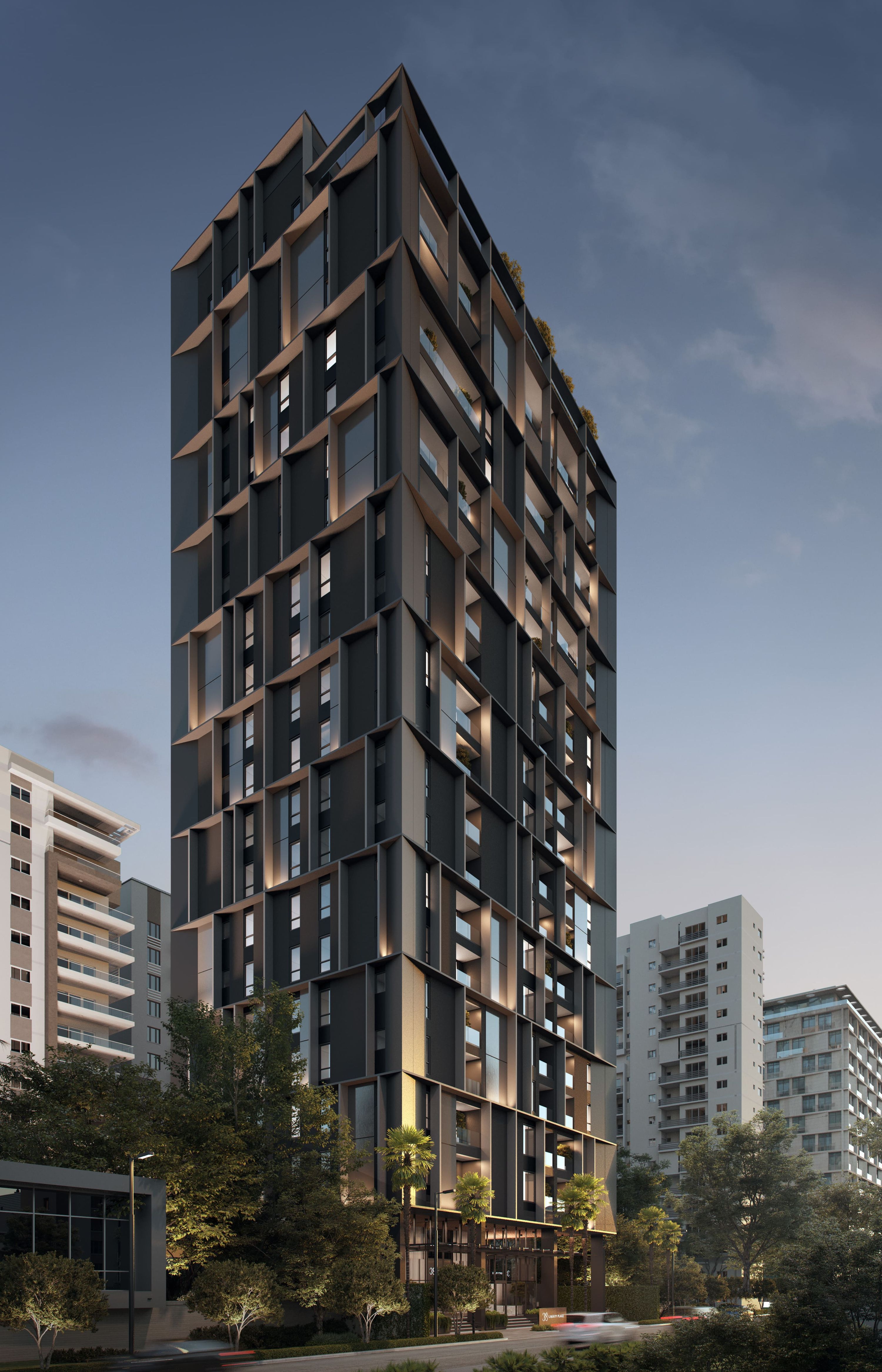 Torre contemporánea ubicada en el centro de Naco