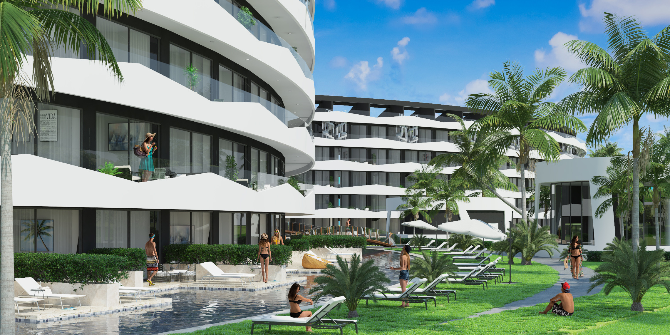 Apartamentos distinguidos en un entorno tropical