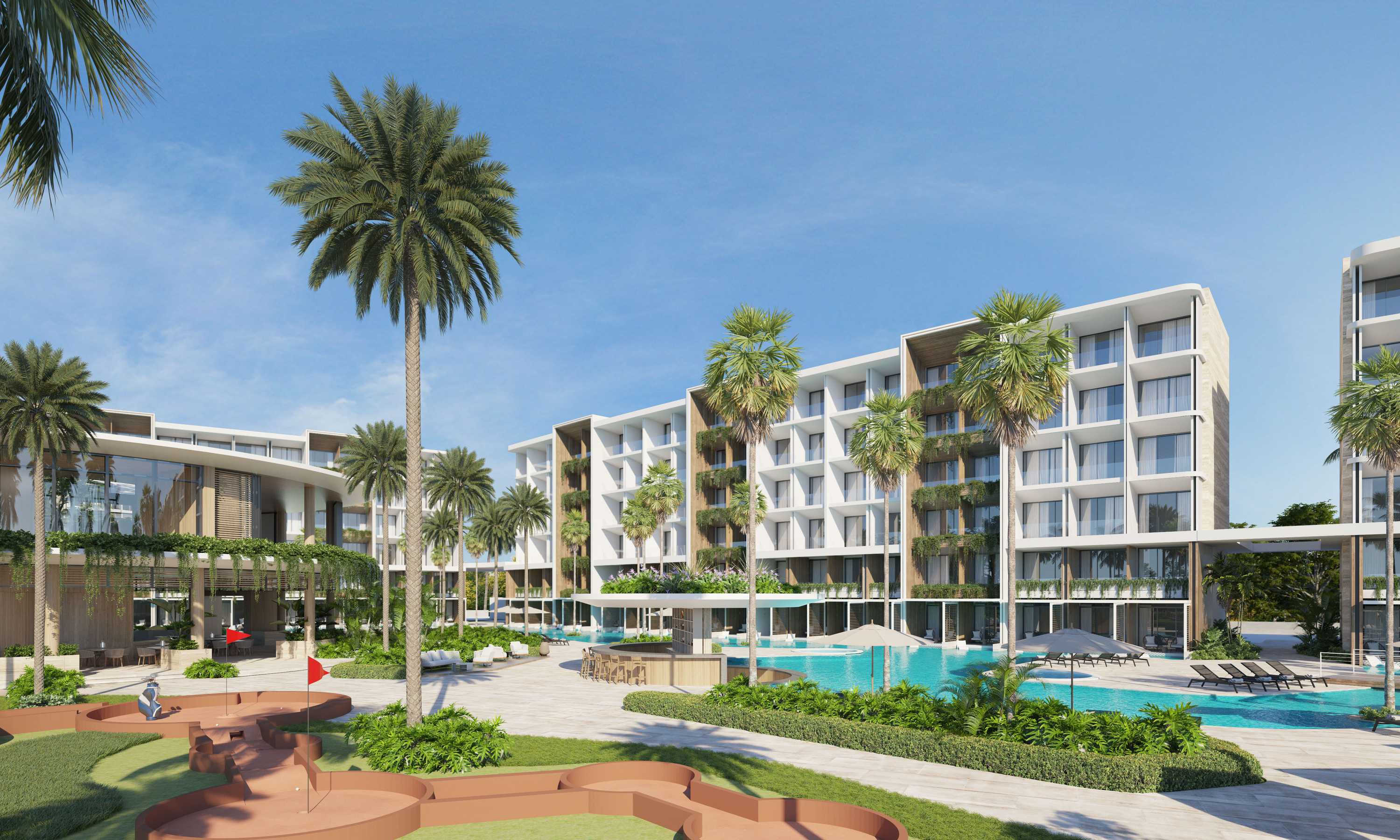 Modernos apartamentos con vistas al lago y al campo de golf